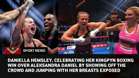 daniella.hemsley uncensored|OnlyFans star Daniella Hemsley flashes crowd celebrating boxing。